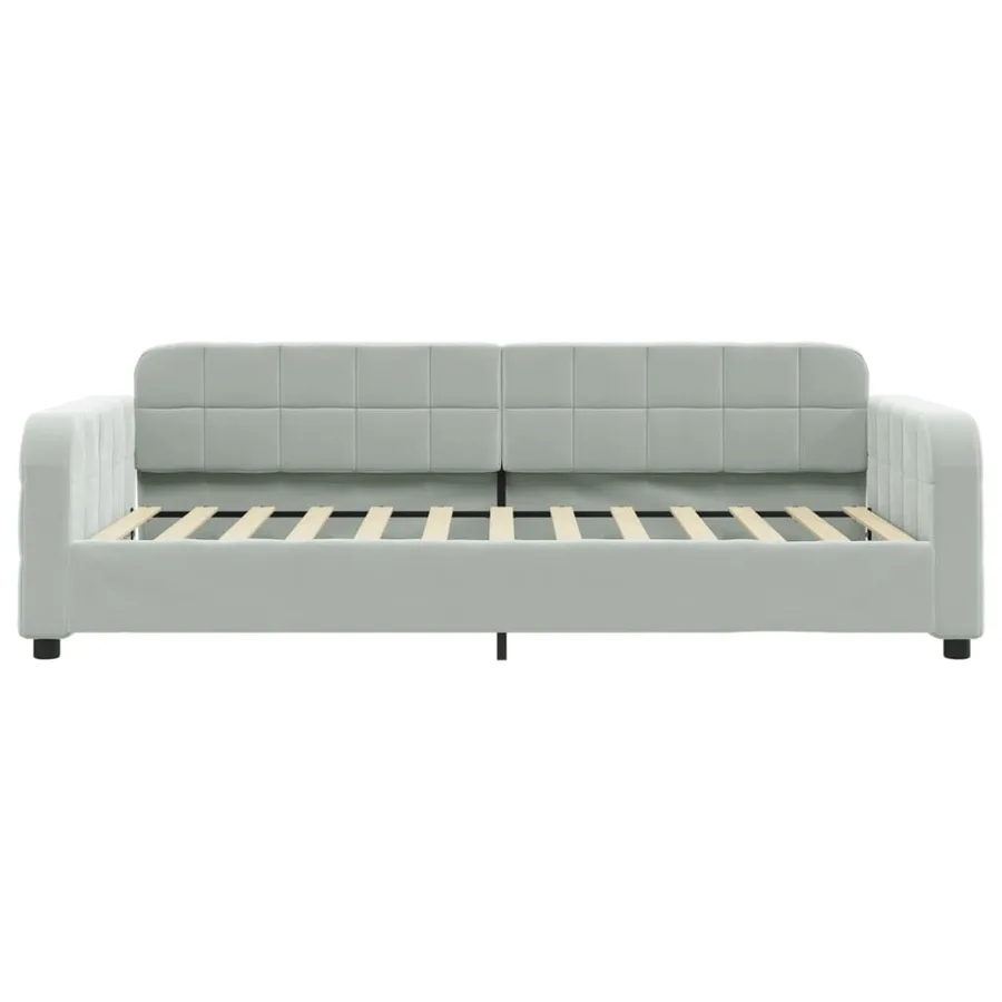 Lit de jour avec gigogne sans matelas gris clair 90x200 cm - 7