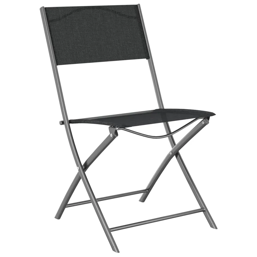 Chaises d'extérieur pliables lot de 4 Noir Acier et textilène - 3
