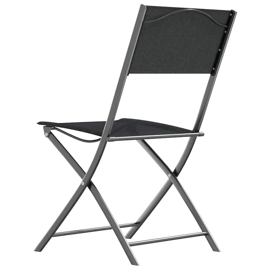 Chaises d'extérieur pliables lot de 4 Noir Acier et textilène - 6