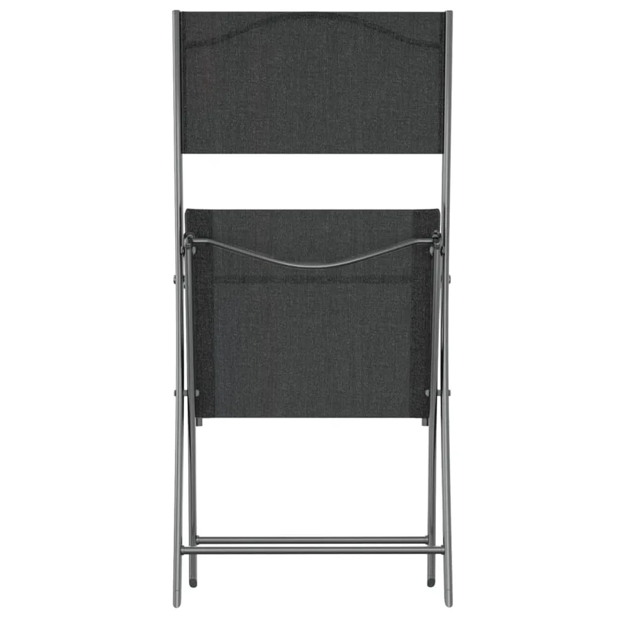 Chaises d'extérieur pliables lot de 4 Noir Acier et textilène - 7