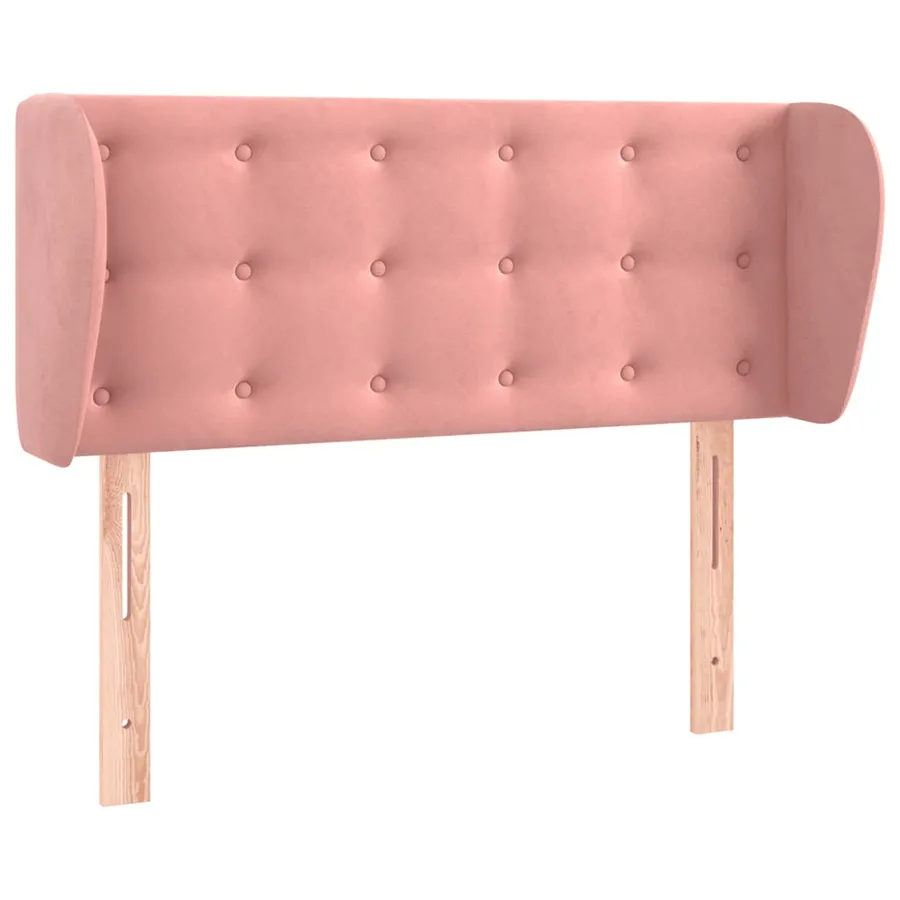 Tête de lit avec oreilles Rose 103x23x78/88 cm Velours - 2