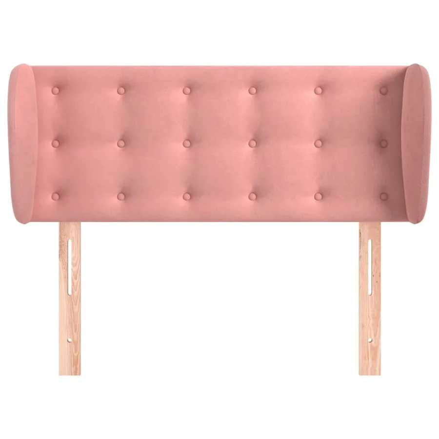 Tête de lit avec oreilles Rose 103x23x78/88 cm Velours - 3