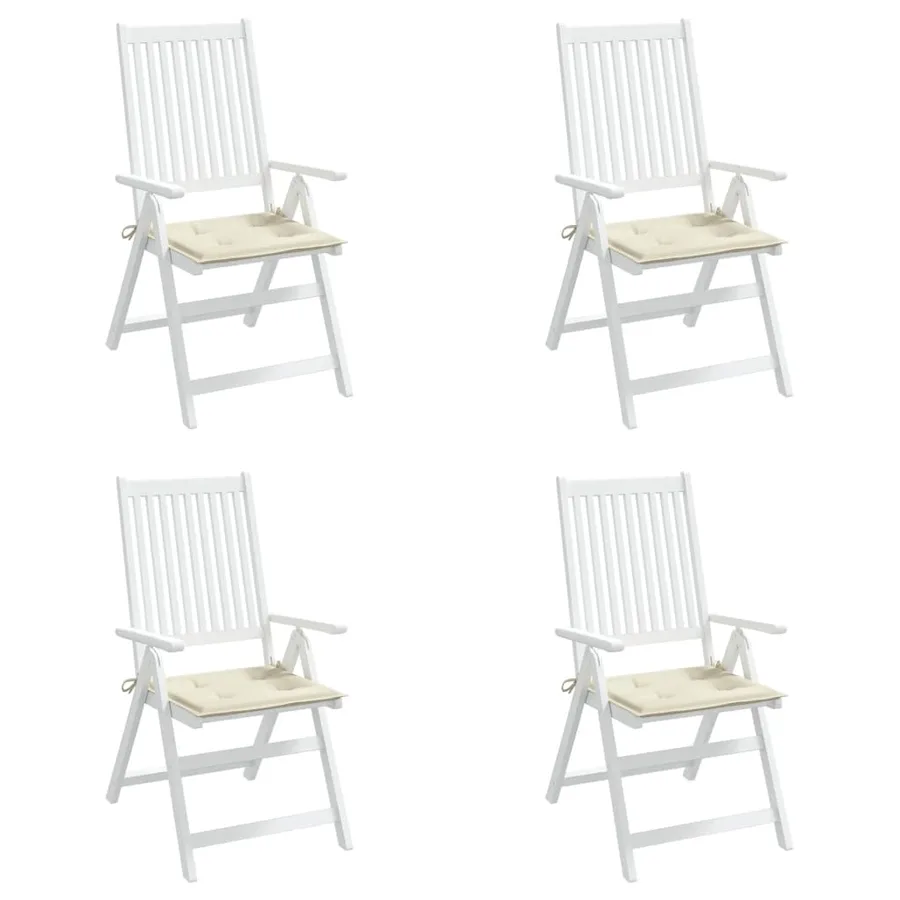 Coussins de chaise jardin lot de 4 crème 50x50x4cm tissu oxford - 4