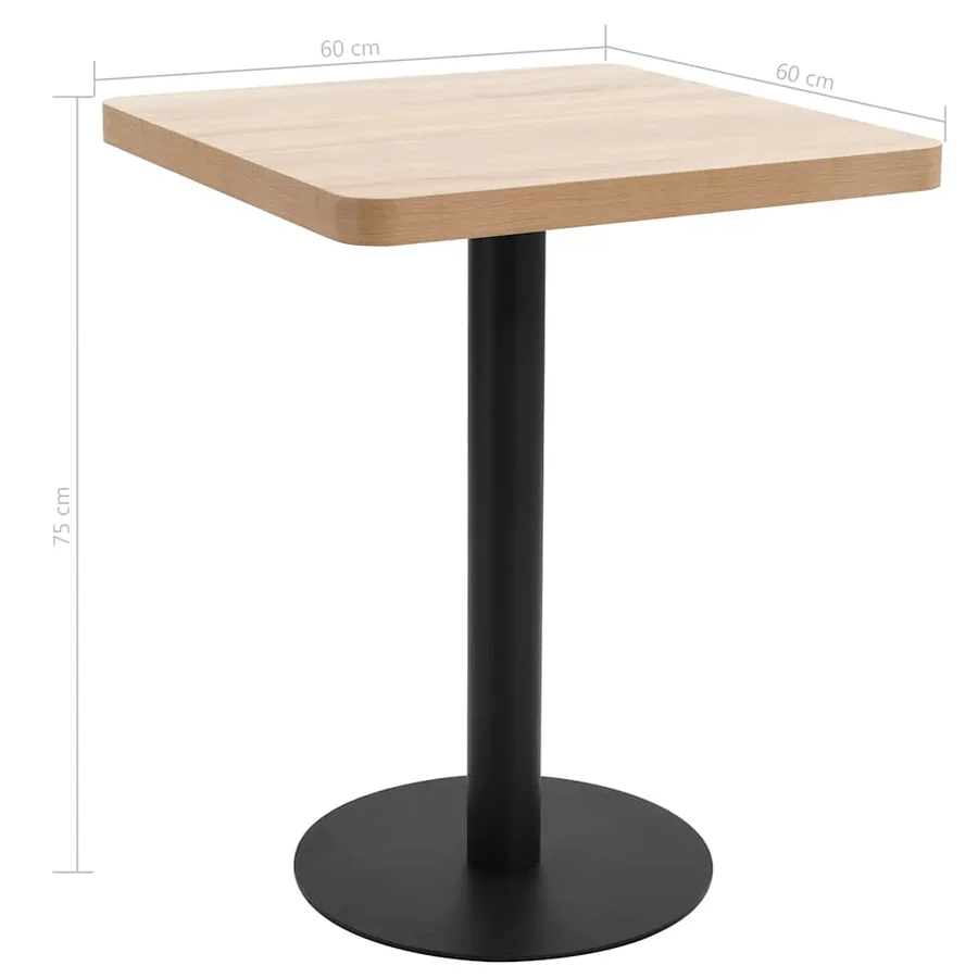 Table de bistro marron clair 60x60 cm MDF - 6