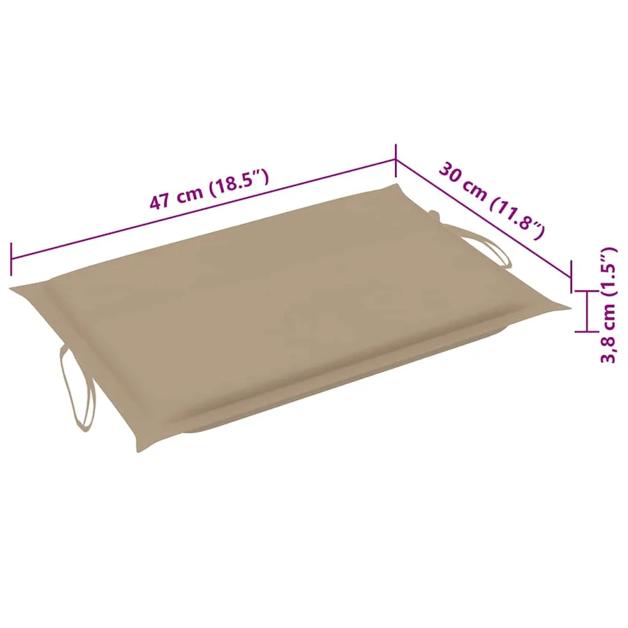 Chaises longues lot de 2 avec table et coussins Acacia solide - 19