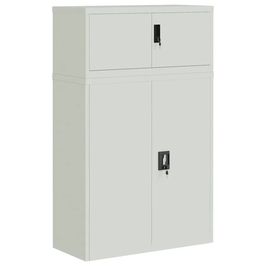Classeur gris clair 90x40x145 cm acier - 2