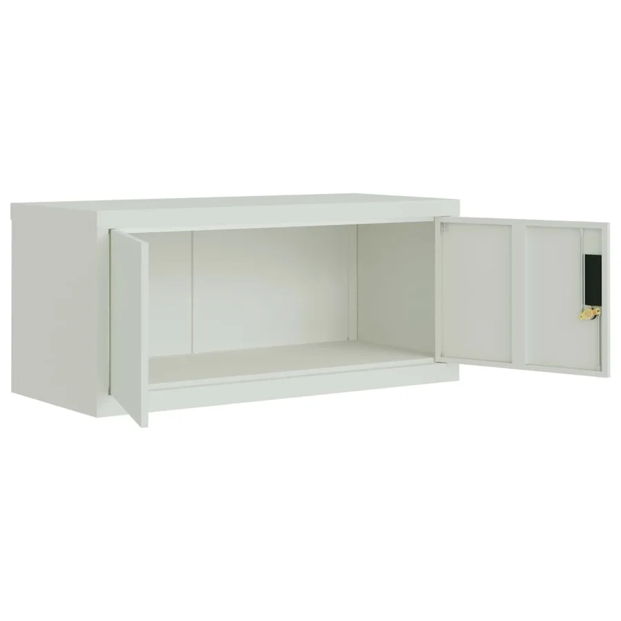 Classeur gris clair 90x40x145 cm acier - 5