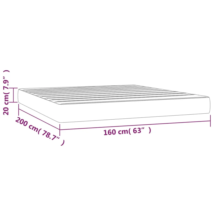 Matelas de lit à ressorts ensachés fermeté moyenne Marron foncé 160x200x20 cm - 7
