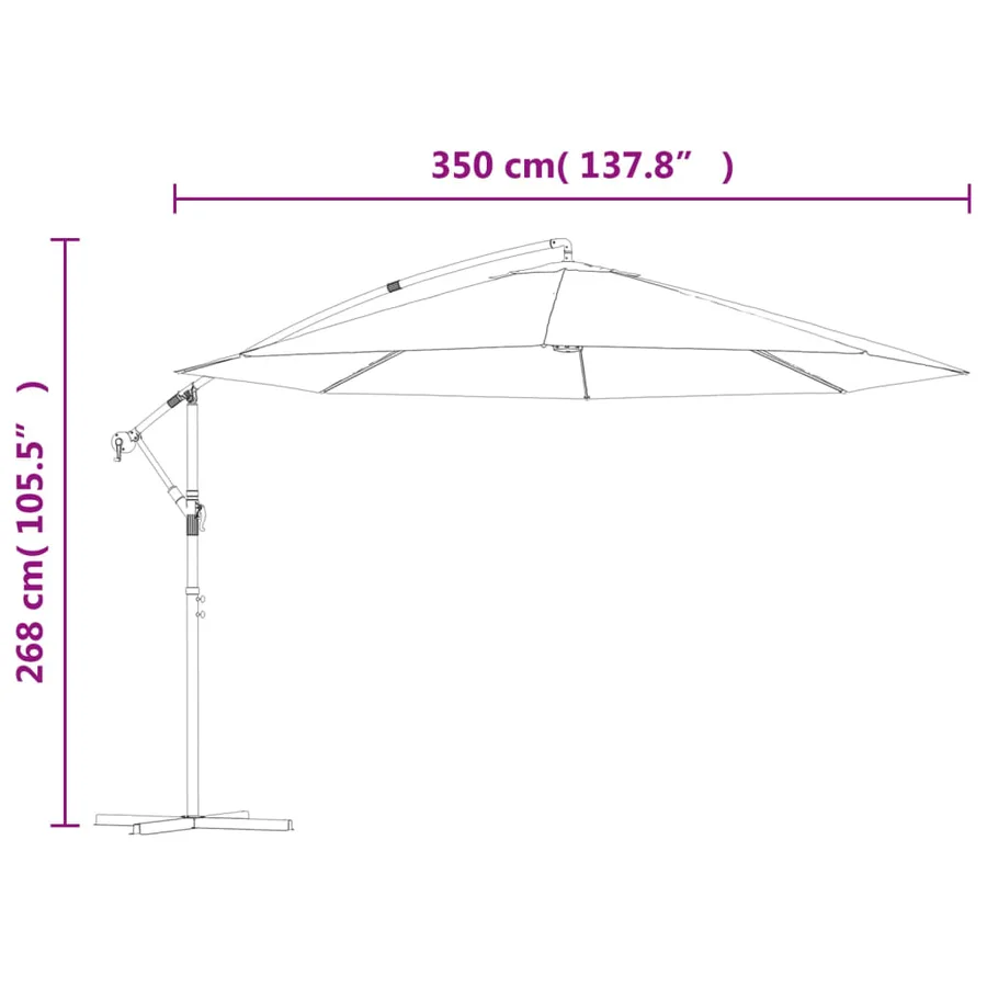 Parasol de jardin en porte-à-faux 3,5 m vert - 10