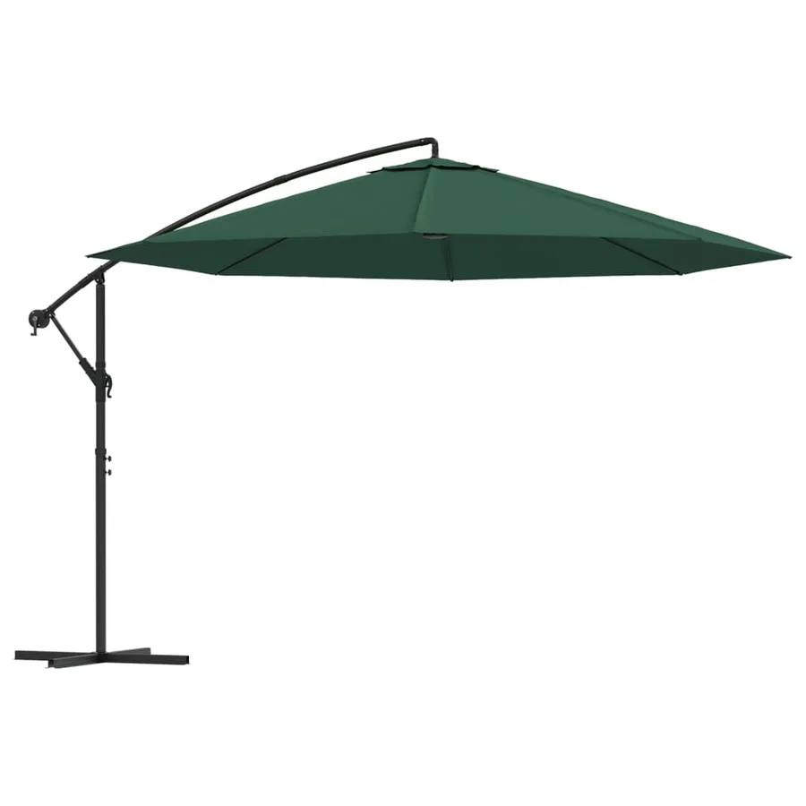 Parasol de jardin en porte-à-faux 3,5 m vert - 2