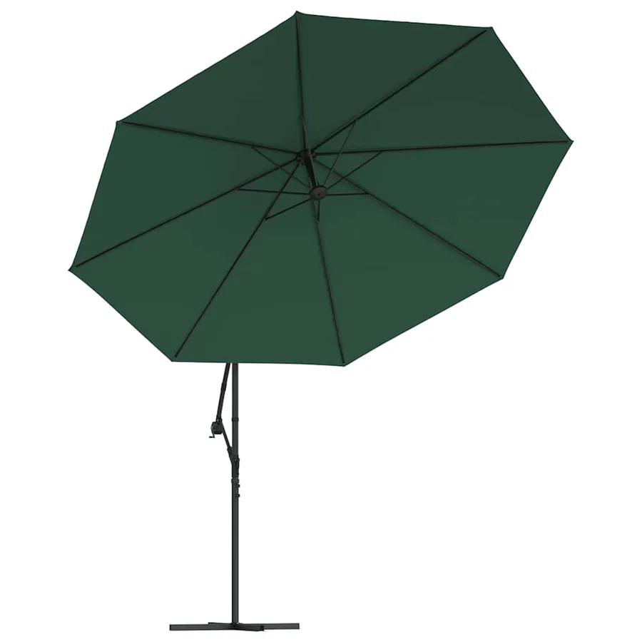 Parasol de jardin en porte-à-faux 3,5 m vert - 4