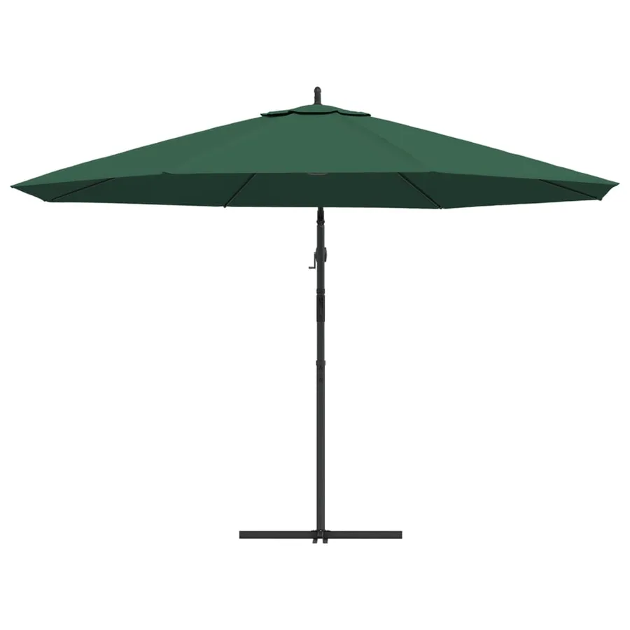 Parasol de jardin en porte-à-faux 3,5 m vert - 5