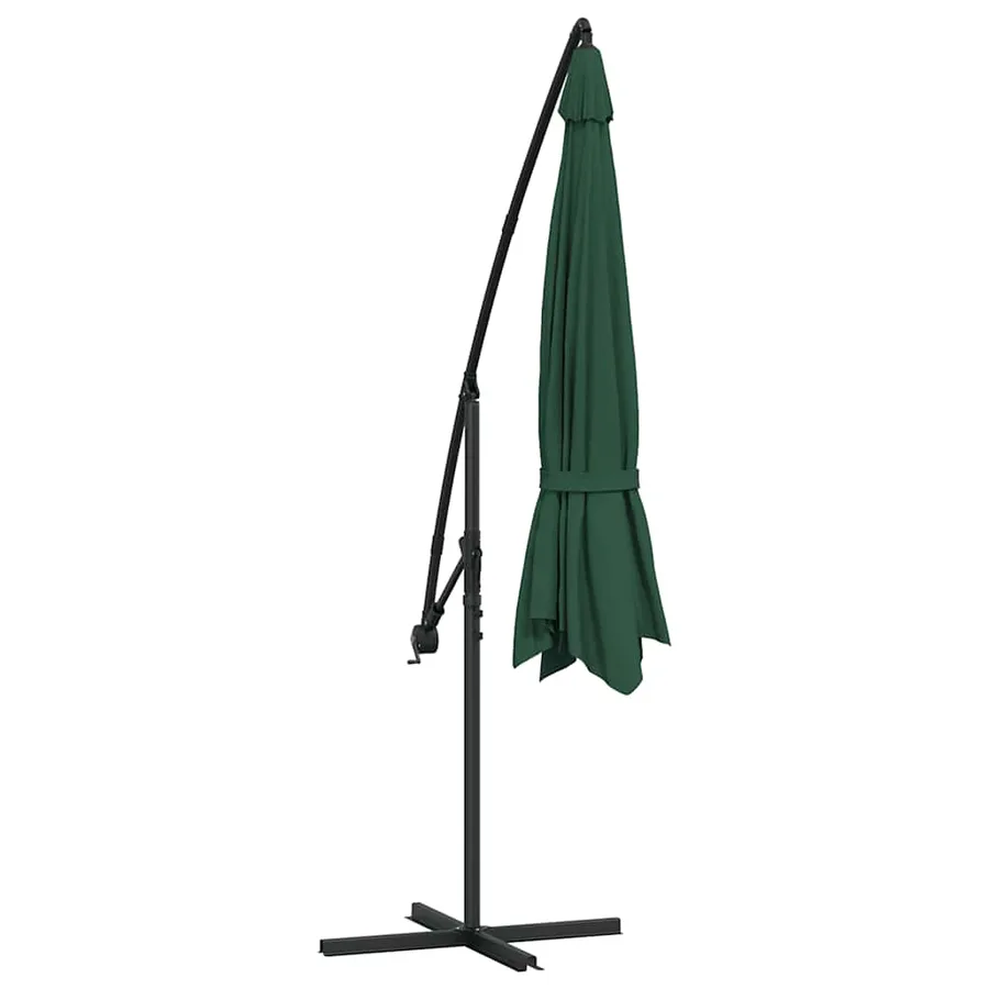 Parasol de jardin en porte-à-faux 3,5 m vert - 6