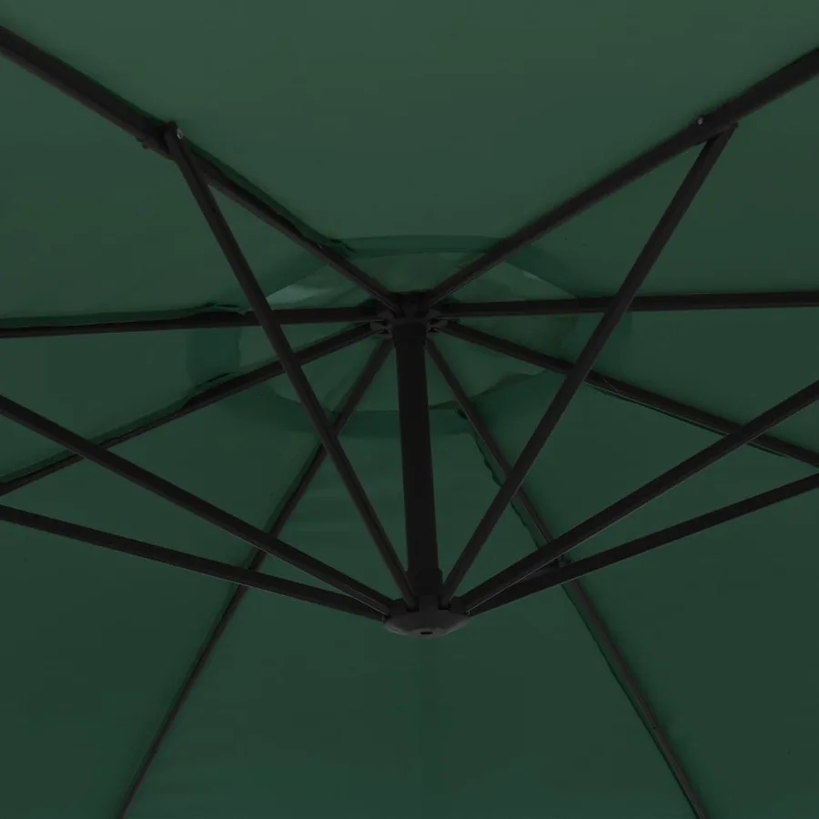 Parasol de jardin en porte-à-faux 3,5 m vert - 7