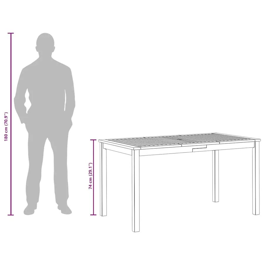 Table de jardin 140x80x74 cm Bois d'acacia massif - 12