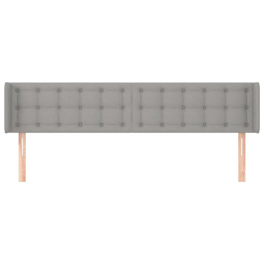 Tête de lit avec oreilles Gris clair 163x16x78/88 cm Tissu - 3