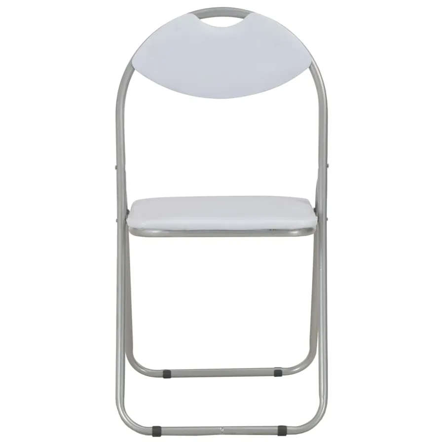 Chaises pliantes à manger lot de 4 blanc similicuir - 3