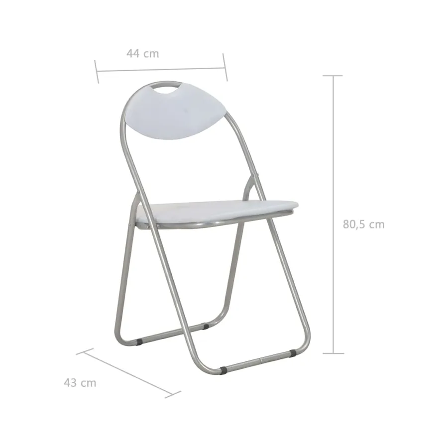 Chaises pliantes à manger lot de 4 blanc similicuir - 7