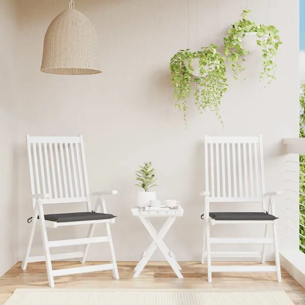 Coussins de chaise de jardin lot de 2 anthracite 40x40x4 cm