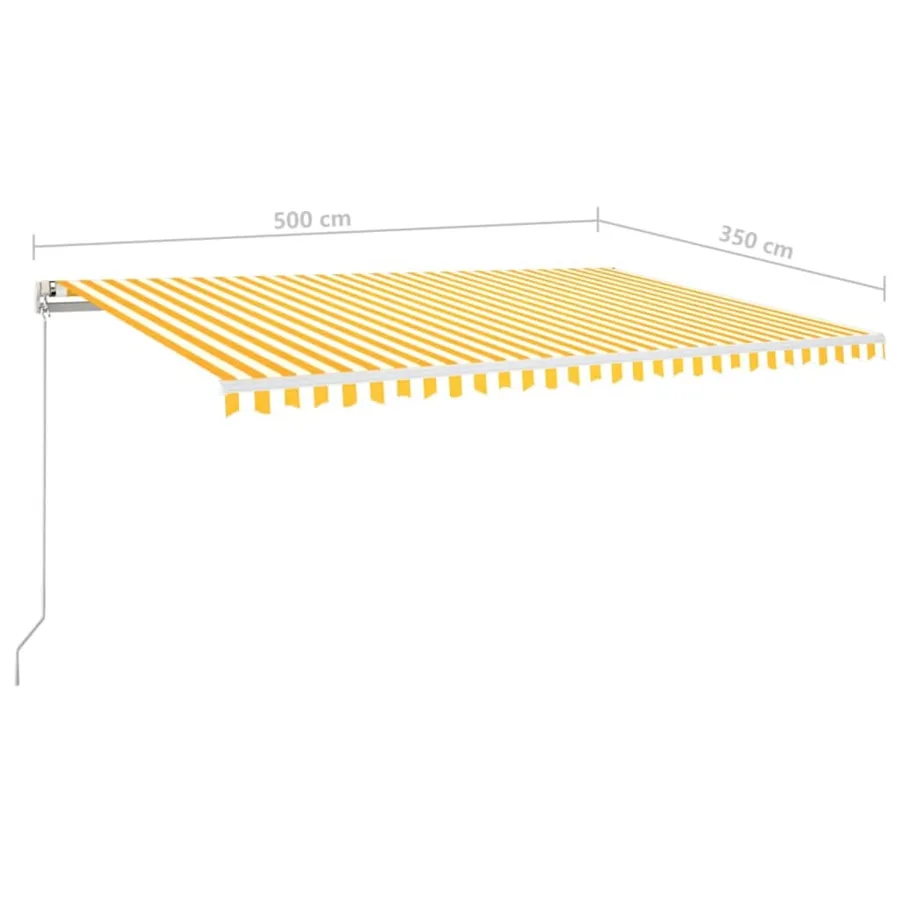 Auvent automatique capteur de vent LED 500x350cm Jaune et blanc - 10