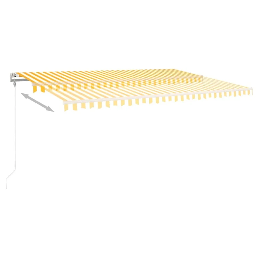Auvent automatique capteur de vent LED 500x350cm Jaune et blanc - 9