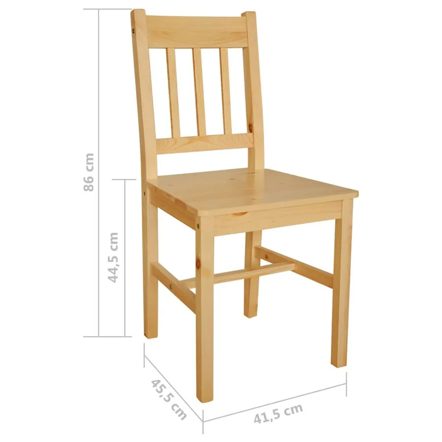 Chaises à manger lot de 2 bois de pin - 5