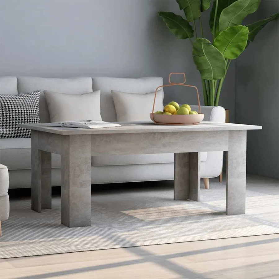 Table basse Gris béton 100x60x42 cm Bois d’ingénierie