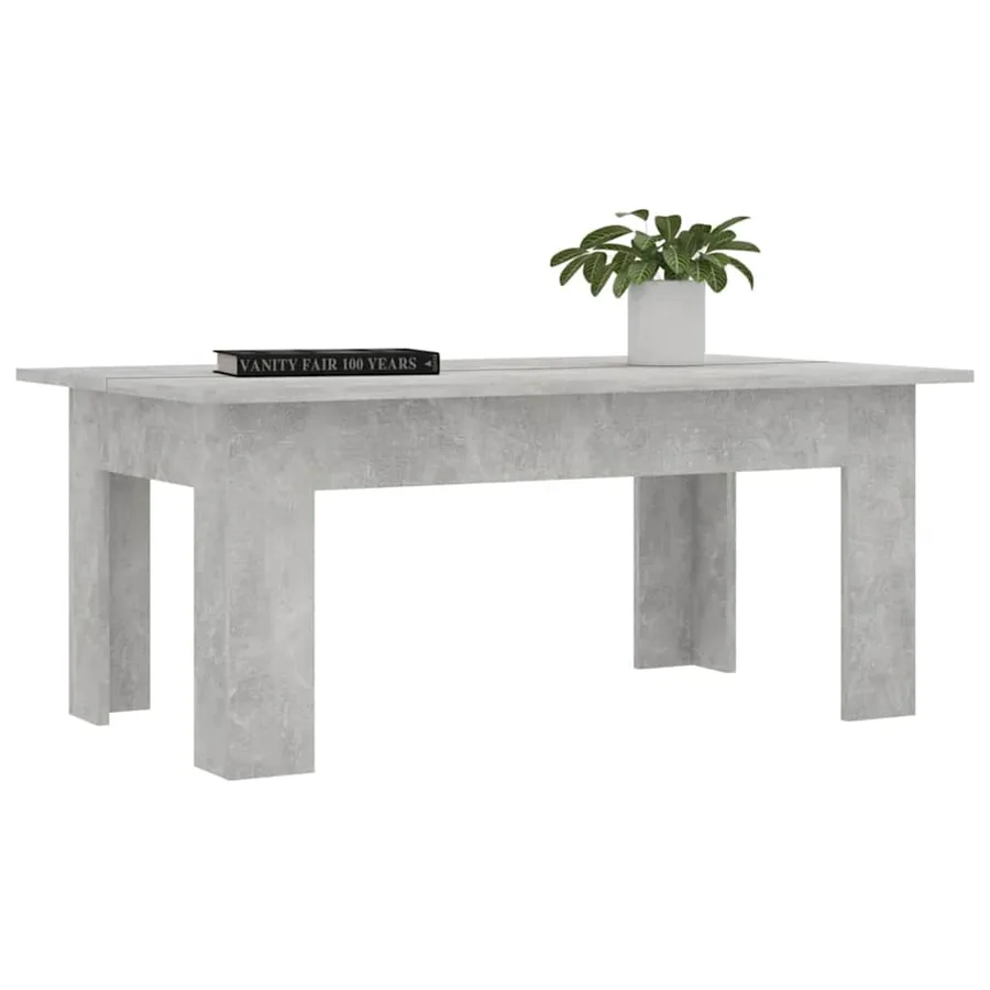 Table basse Gris béton 100x60x42 cm Bois d’ingénierie - 3