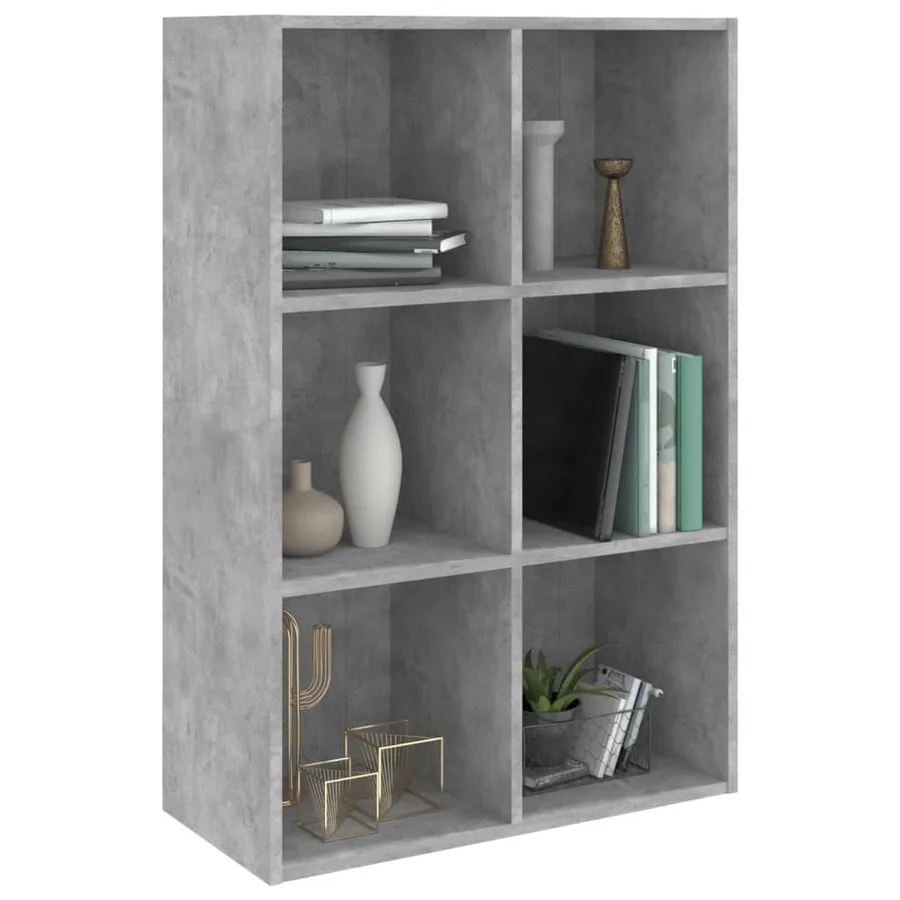 Bibliothèque/Buffet gris béton 66x30x98 cm bois d'ingénierie - 3
