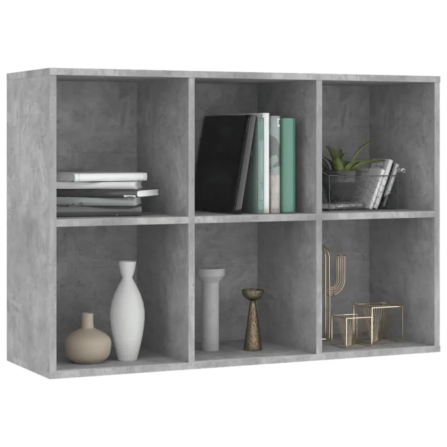 Bibliothèque/Buffet gris béton 66x30x98 cm bois d'ingénierie - 5