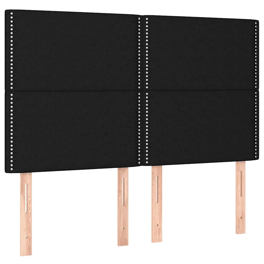 Sommier à lattes de lit avec matelas Noir 140x190 cm Tissu - 5