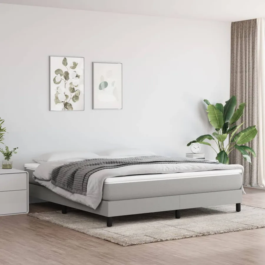 Matelas de lit à ressorts ensachés fermeté moyenne Gris clair 180x200x20 cm