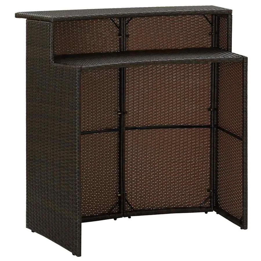 Table de bar de jardin Marron 120x55x110 cm Résine tressée - 3
