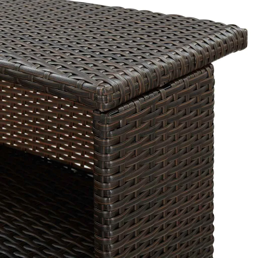 Table de bar de jardin Marron 120x55x110 cm Résine tressée - 7