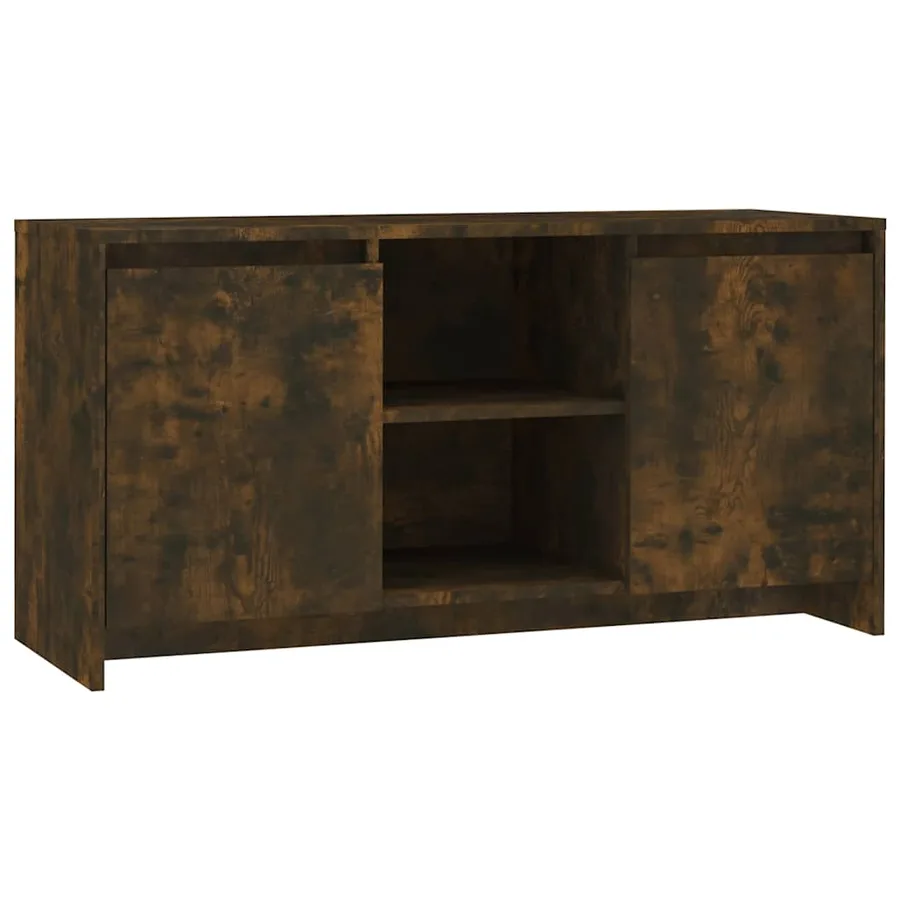 Meuble TV Chêne fumé 102x37,5x52,5 cm Bois d'ingénierie - 2