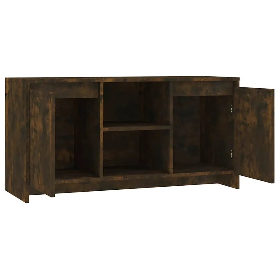Meuble TV Chêne fumé 102x37,5x52,5 cm Bois d'ingénierie - 5