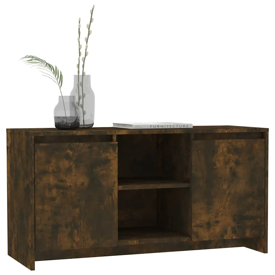 Meuble TV Chêne fumé 102x37,5x52,5 cm Bois d'ingénierie - 6