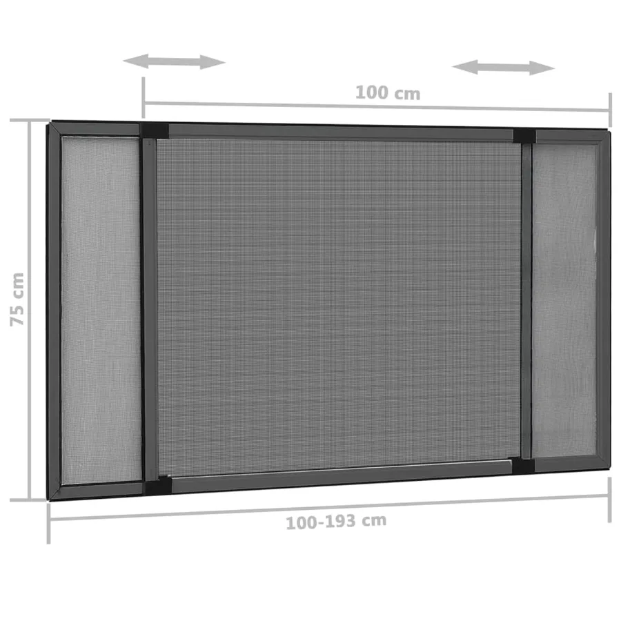 Moustiquaire extensible pour fenêtres Anthracite (100-193)x75cm - 11