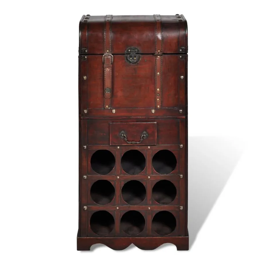 Casier à bouteilles avec rangement pour 9 bouteilles Bois - 2