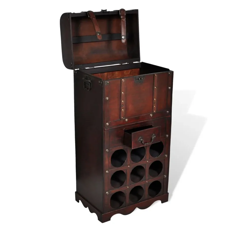 Casier à bouteilles avec rangement pour 9 bouteilles Bois - 3