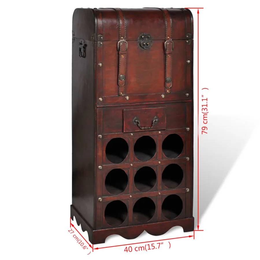 Casier à bouteilles avec rangement pour 9 bouteilles Bois - 4