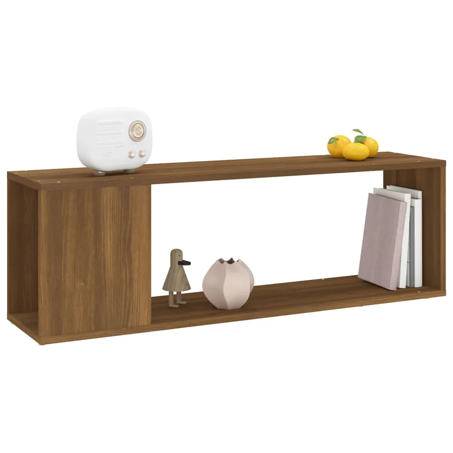Meuble TV Chêne marron 100x24x32 cm Bois d'ingénierie - 4