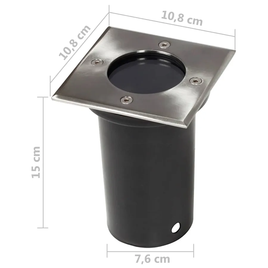 12 pcs Lampes encastrables au sol d'extérieur Carré - 5