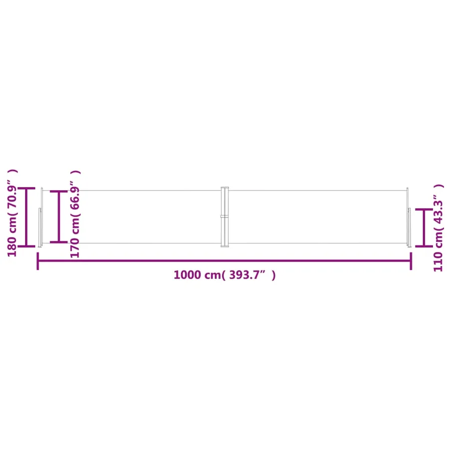 Auvent latéral rétractable Crème 180x1000 cm - 8
