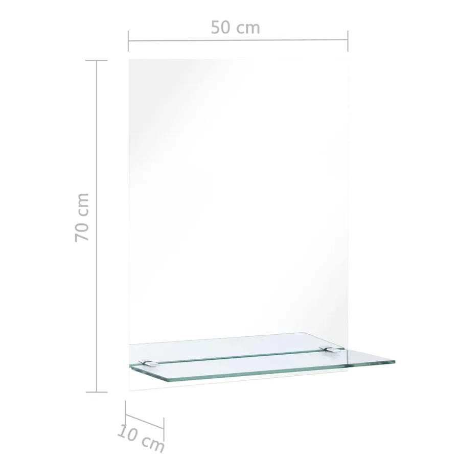 Miroir mural avec étagère 50x70 cm Verre trempé - 6