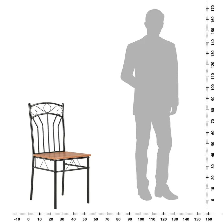 Chaises à manger lot de 4 marron MDF - 8