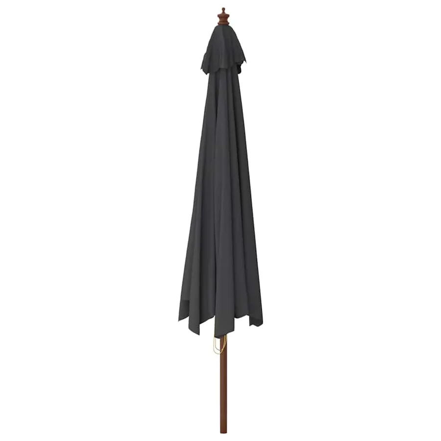 Parasol de jardin avec mât en bois noir 400x273 cm - 5