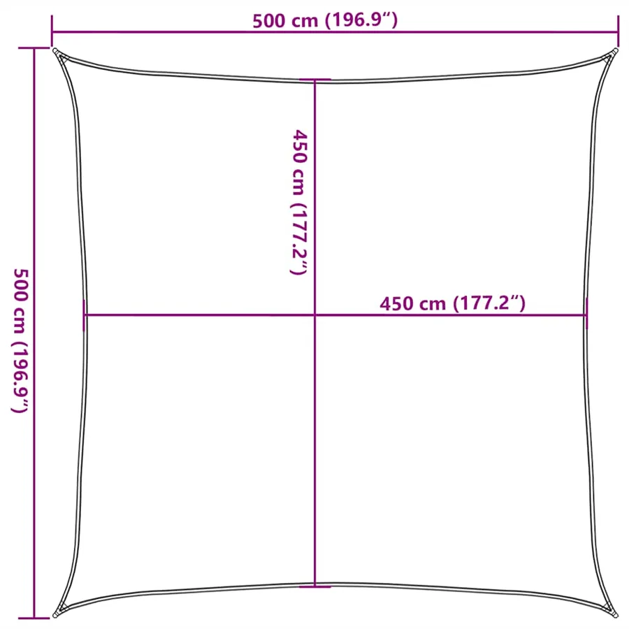 Voile d'ombrage 160 g/m² Blanc 5x5 m PEHD - 10