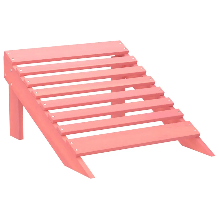 Chaise de jardin Adirondack avec pouf bois de sapin solide rose - 7