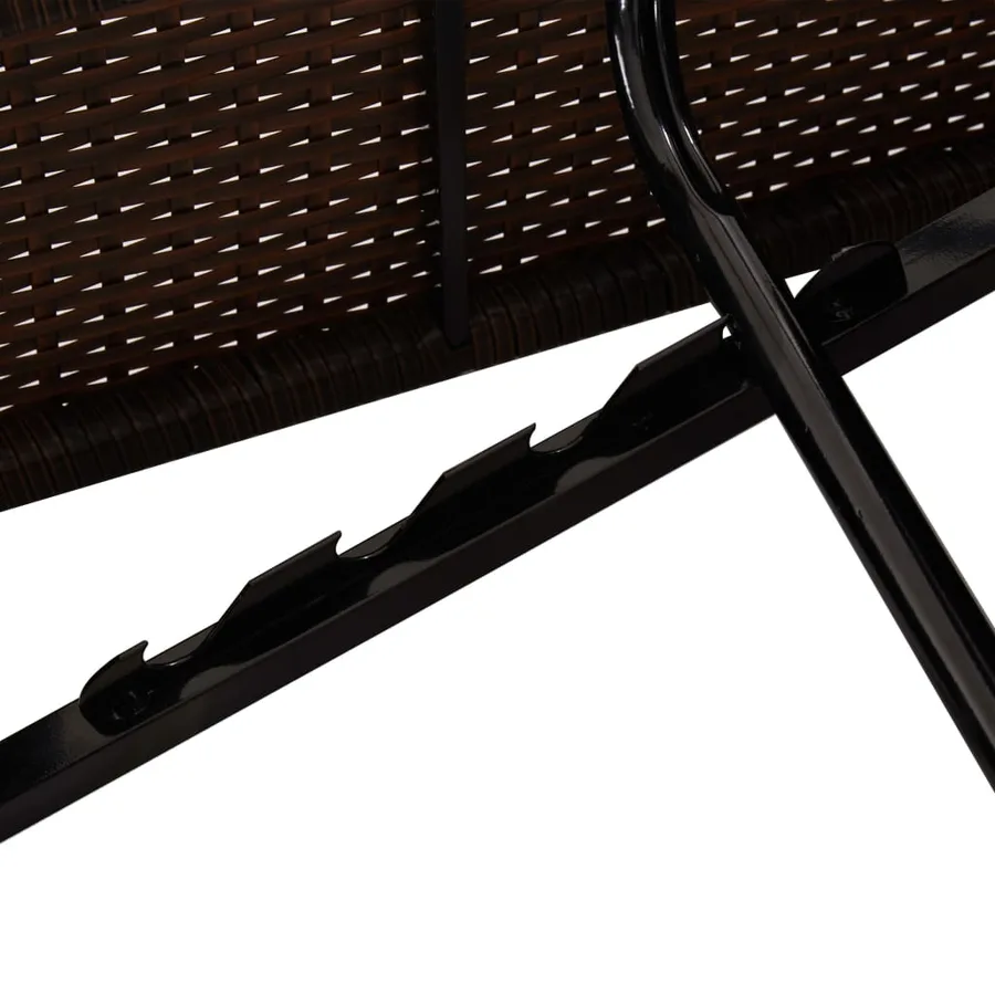 Chaise longue de jardin table à thé 3 pcs Résine tressée Marron - 11